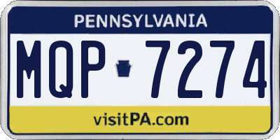 PA license plate MQP7274
