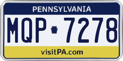 PA license plate MQP7278