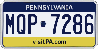 PA license plate MQP7286