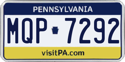 PA license plate MQP7292