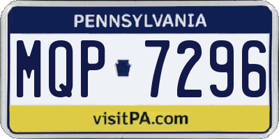 PA license plate MQP7296