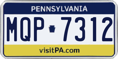 PA license plate MQP7312