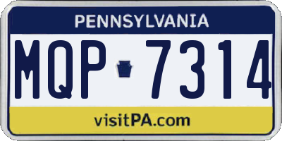 PA license plate MQP7314