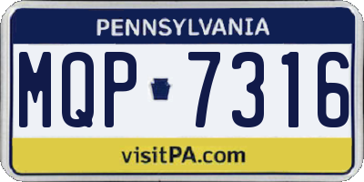 PA license plate MQP7316