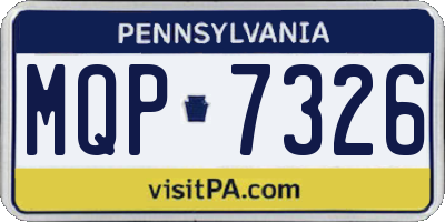 PA license plate MQP7326
