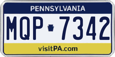 PA license plate MQP7342