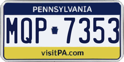 PA license plate MQP7353