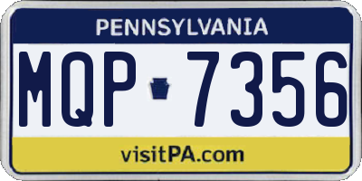 PA license plate MQP7356