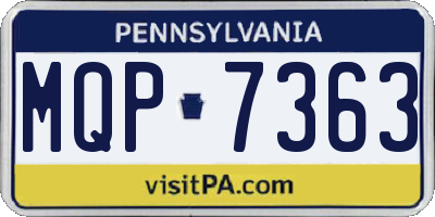 PA license plate MQP7363