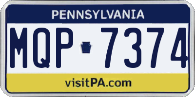 PA license plate MQP7374