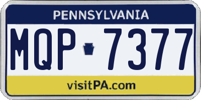 PA license plate MQP7377