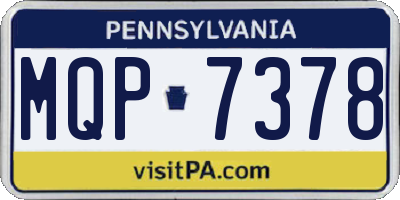 PA license plate MQP7378