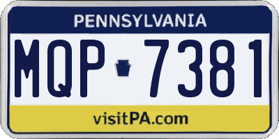 PA license plate MQP7381