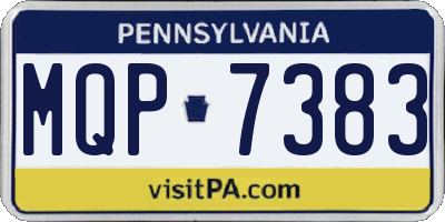 PA license plate MQP7383