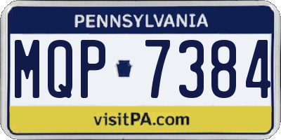 PA license plate MQP7384