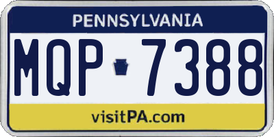 PA license plate MQP7388