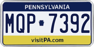 PA license plate MQP7392