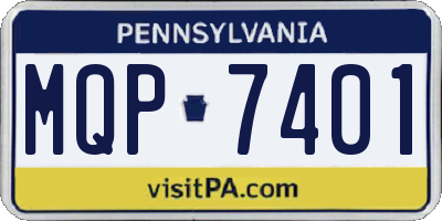 PA license plate MQP7401