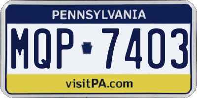 PA license plate MQP7403