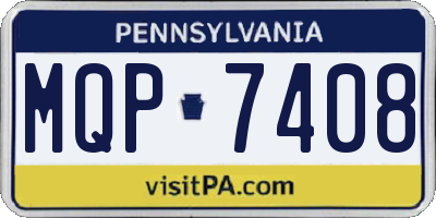 PA license plate MQP7408
