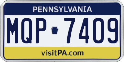 PA license plate MQP7409