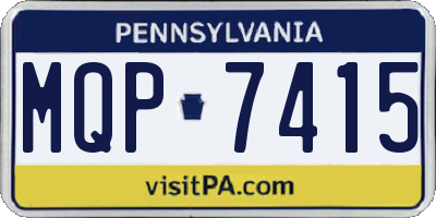 PA license plate MQP7415