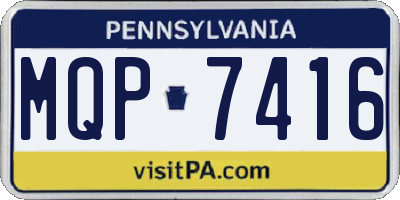 PA license plate MQP7416