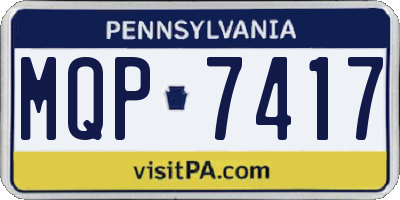 PA license plate MQP7417