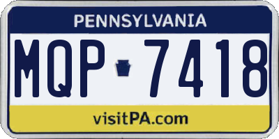 PA license plate MQP7418