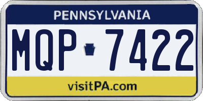 PA license plate MQP7422