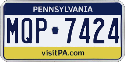 PA license plate MQP7424