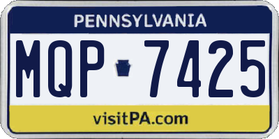 PA license plate MQP7425