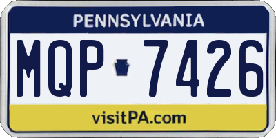 PA license plate MQP7426