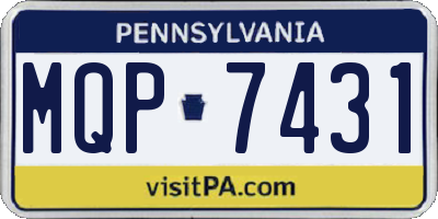 PA license plate MQP7431