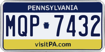 PA license plate MQP7432