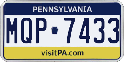 PA license plate MQP7433