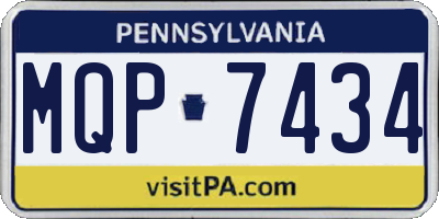 PA license plate MQP7434
