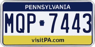PA license plate MQP7443