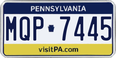 PA license plate MQP7445