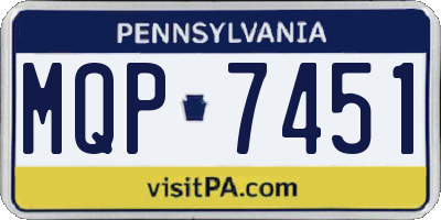 PA license plate MQP7451