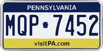 PA license plate MQP7452