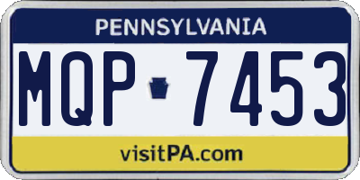 PA license plate MQP7453