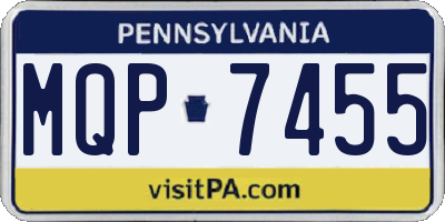 PA license plate MQP7455