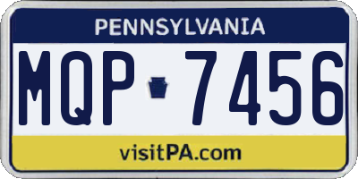 PA license plate MQP7456