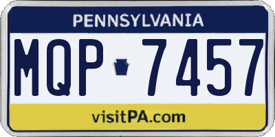 PA license plate MQP7457