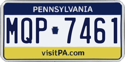 PA license plate MQP7461