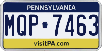 PA license plate MQP7463