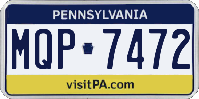 PA license plate MQP7472