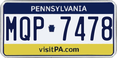 PA license plate MQP7478