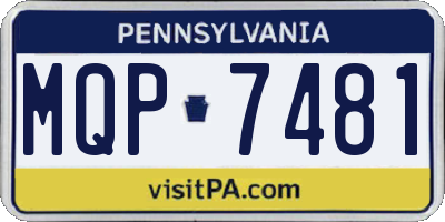 PA license plate MQP7481